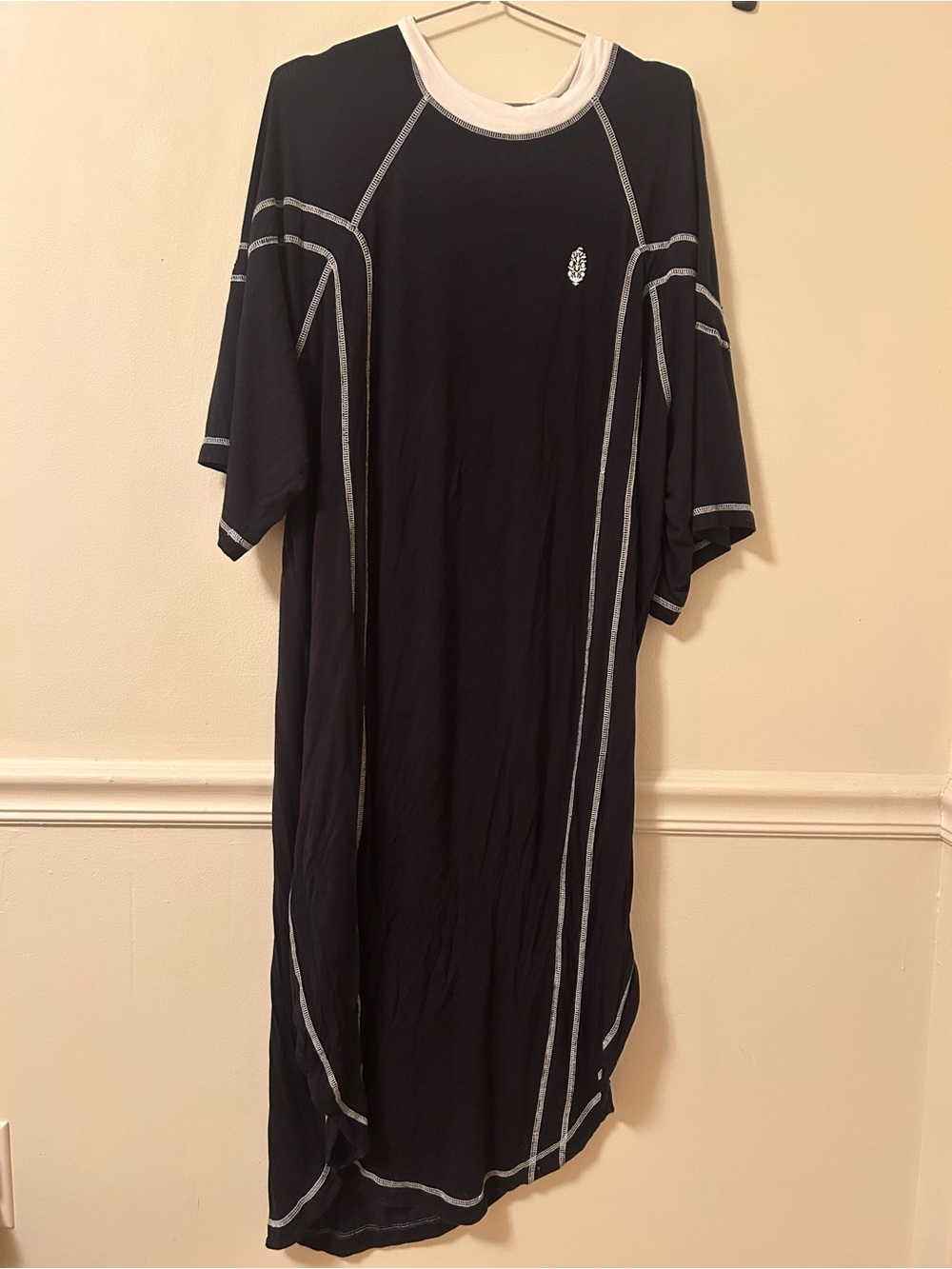 FP Movement by Free People Black Midi Dress with White Contrast Trim